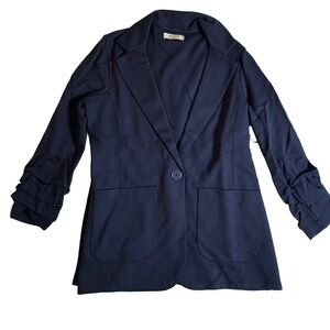 Bailey 44 Midnight Blue Blazer with Gathered Sleeves